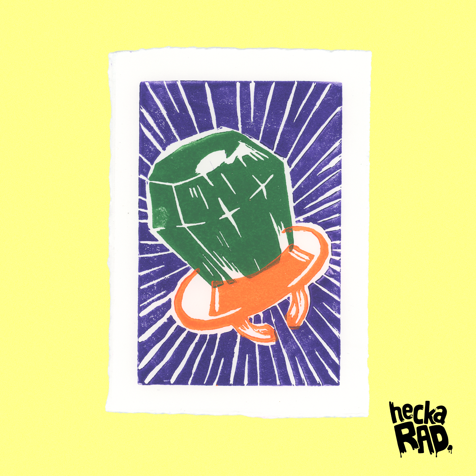 Ring Pop - Linocut (Green)