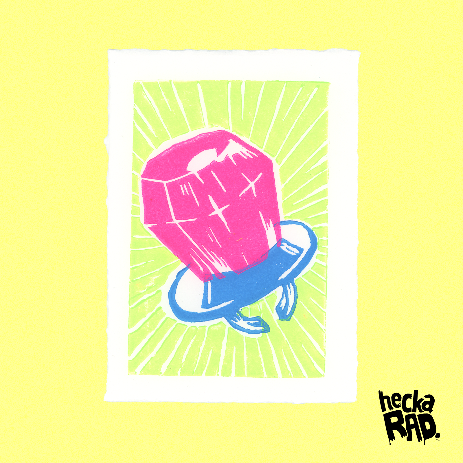 Ring Pop - Linocut (Magenta)